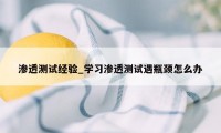 渗透测试经验_学习渗透测试遇瓶颈怎么办