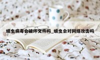 蠕虫病毒会破坏文件吗_蠕虫会对网络攻击吗