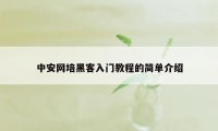 中安网培黑客入门教程的简单介绍