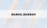 狼社黑科技_狼社黑客软件