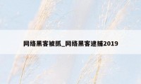 网络黑客被抓_网络黑客逮捕2019