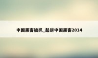 中国黑客被抓_起诉中国黑客2014