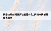 网络攻防创新性实验室是什么_网络攻防创新性实验室