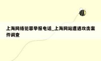 上海网络犯罪举报电话_上海网站遭遇攻击案件调查