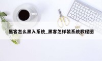 黑客怎么黑入系统_黑客怎样装系统教程图