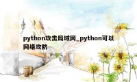 python攻击局域网_python可以网络攻防