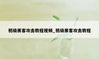 初级黑客攻击教程视频_初级黑客攻击教程