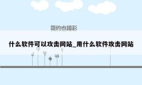 什么软件可以攻击网站_用什么软件攻击网站