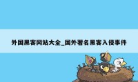 外国黑客网站大全_国外著名黑客入侵事件