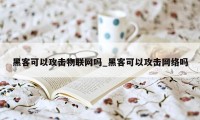 黑客可以攻击物联网吗_黑客可以攻击网络吗