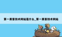 第一黑客技术网站是什么_第一黑客技术网站