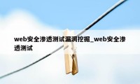 web安全渗透测试漏洞挖掘_web安全渗透测试