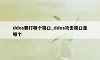 ddos要打哪个端口_ddos攻击端口是哪个