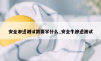 安全渗透测试需要学什么_安全牛渗透测试