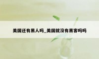 美国还有黑人吗_美国就没有黑客吗吗