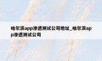 哈尔滨app渗透测试公司地址_哈尔滨app渗透测试公司