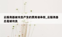 云服务器被攻击产生的费用谁承担_云服务器总是被攻击