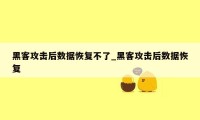 黑客攻击后数据恢复不了_黑客攻击后数据恢复