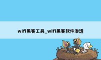 wifi黑客工具_wifi黑客软件渗透