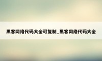 黑客网络代码大全可复制_黑客网络代码大全