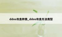 ddos攻击种类_ddos攻击方法类型