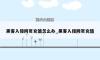 黑客入侵网页充值怎么办_黑客入侵网页充值