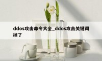 ddos攻击命令大全_ddos攻击关键词掉了