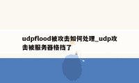 udpflood被攻击如何处理_udp攻击被服务器格挡了