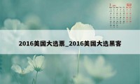 2016美国大选票_2016美国大选黑客