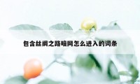 包含丝绸之路暗网怎么进入的词条